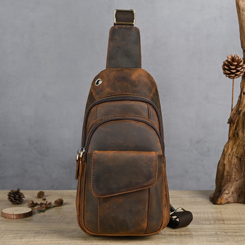 Luxury Bags Leather - حقيبة صدر رجالية فاخرة متعددة الوظائف