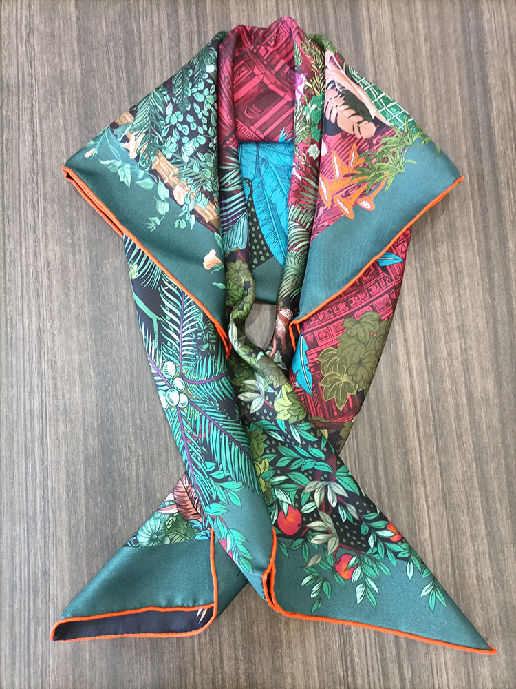 Luxury Bags For Summer - وشاح حريري 90 سم للنساء، مناديل