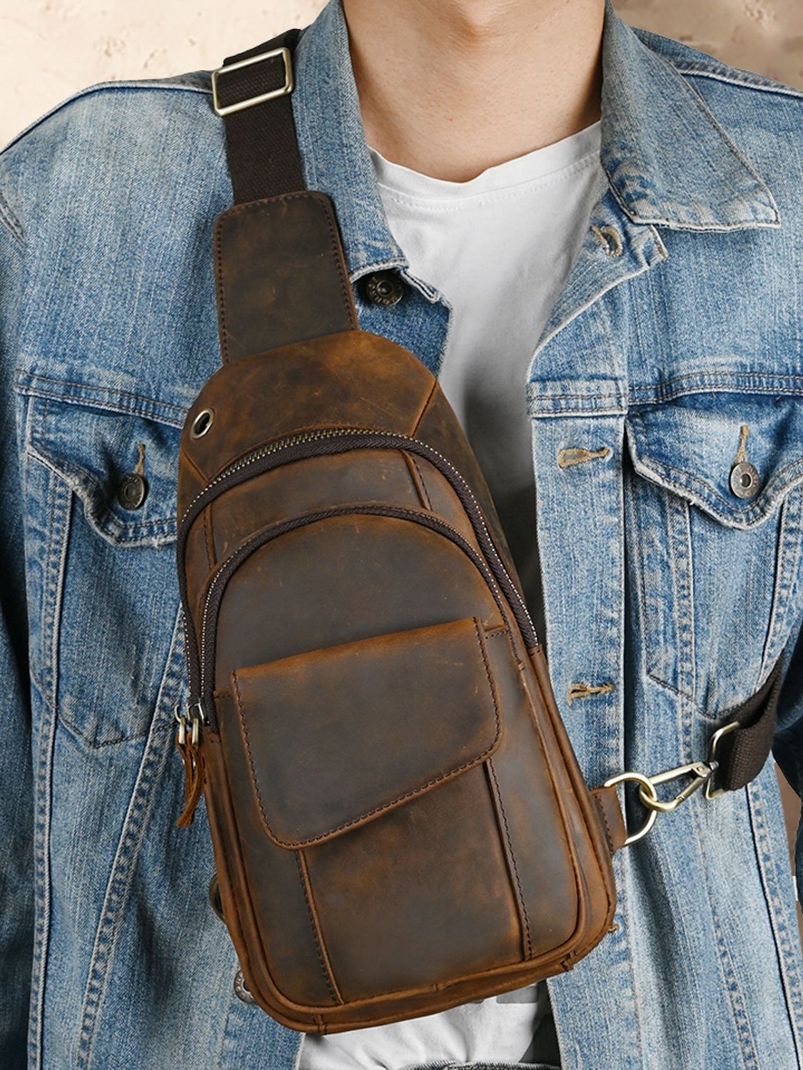 حقيبة صدر رجالية فاخرة متعددة  - مراجعة Luxury Bags Leather وسعره