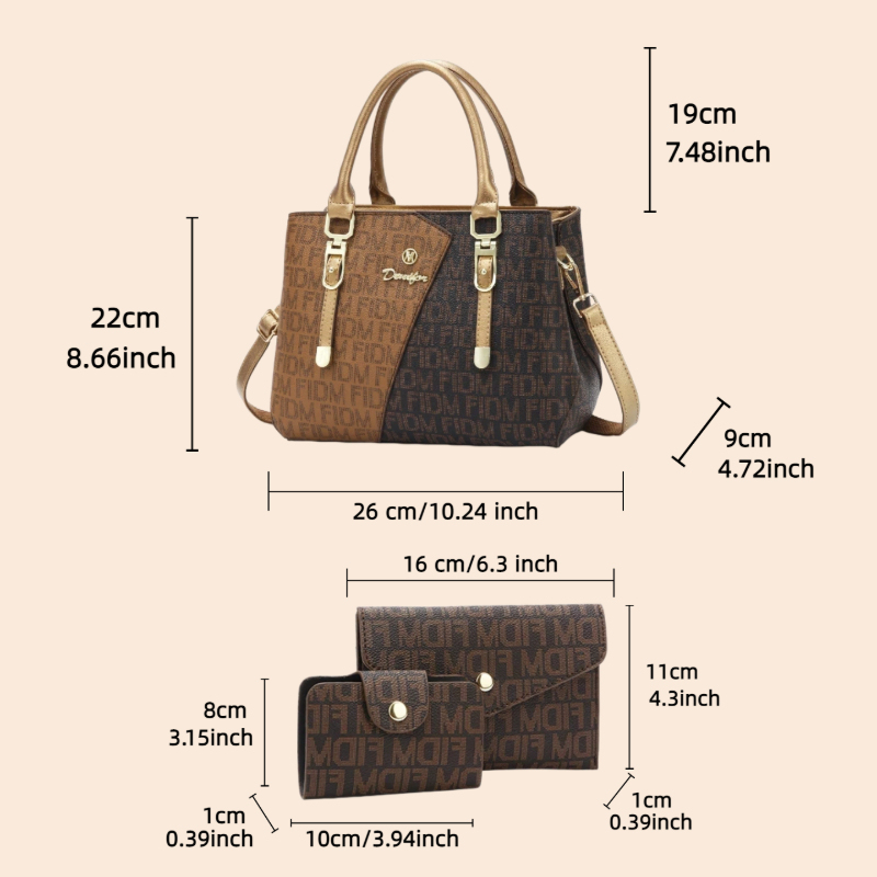 مجموعة حقائب نسائية من 3 قطع،  - مراجعة Luxury Bags Leather وسعره