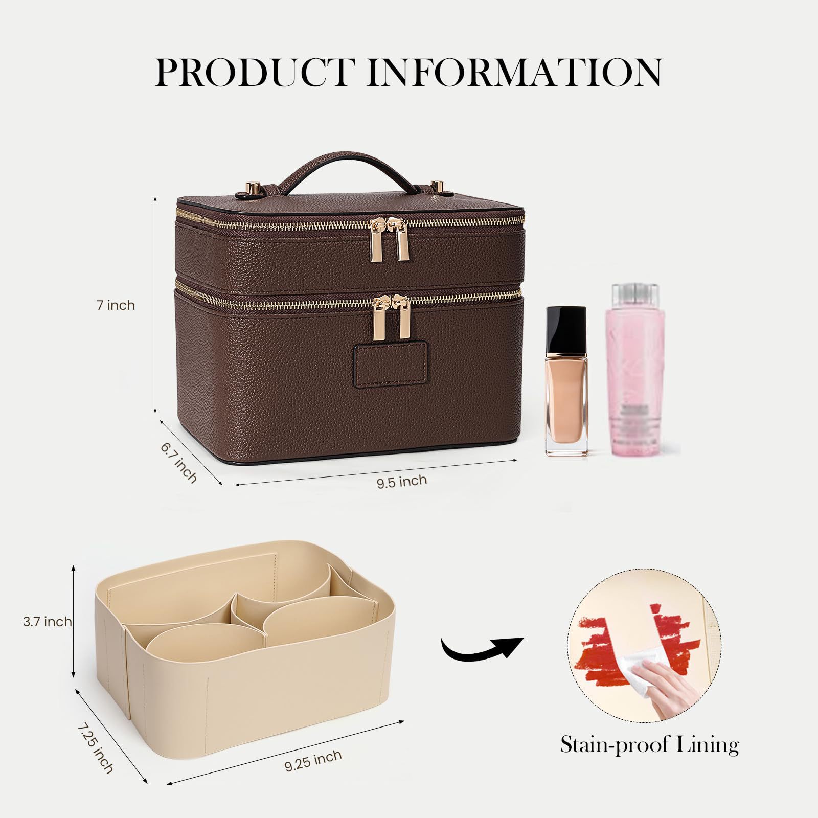 حقيبة مستحضرات تجميل فاخرة كبي - مراجعة Luxury Bags Leather وسعره