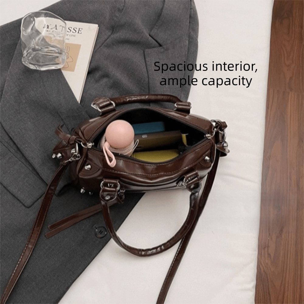 حقيبة يد نسائية كبيرة السعة بت - مراجعة Top Handle Patent Bag وسعره